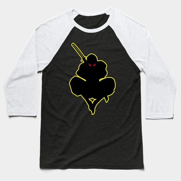 Ninja Warrior Shadow Baseball T-Shirt by DARSHIRTS